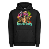 Pigment Black One hip lunch lady Easter Day Urban Hoodie - HowdyJamesFarm