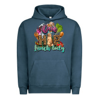 Pigment Midnight Navy One hip lunch lady Easter Day Urban Hoodie - HowdyJamesFarm