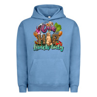Pigment Pebble Blue One hip lunch lady Easter Day Urban Hoodie - HowdyJamesFarm
