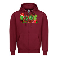 Burgundy christmas cactus Zipper Hoodie - MaliasSmallBusiness