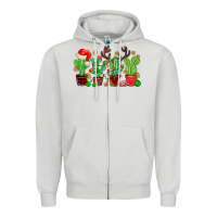Dove Grey christmas cactus Zipper Hoodie - MaliasSmallBusiness