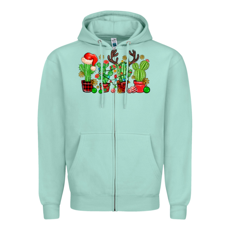 Christmas Cactus Zipper Hoodie by MaliasSmallBusiness | Teevron