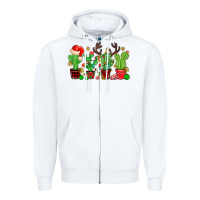 White christmas cactus Zipper Hoodie - MaliasSmallBusiness