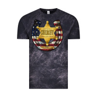 Cloud Black sheriff american flag Vintage Tee - JahusDesignShop