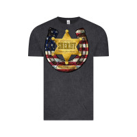Vintage Black sheriff american flag Vintage Tee - JahusDesignShop