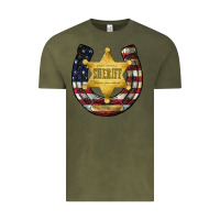 Vintage Olive sheriff american flag Vintage Tee - JahusDesignShop