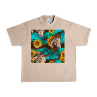 French Oak appaloosa horses and sunflowers seamless pattern Urban Heavy Tee - BundleAndBundleShop
