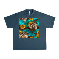 Midnight Navy appaloosa horses and sunflowers seamless pattern Urban Heavy Tee - BundleAndBundleShop