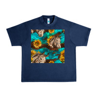 Navy appaloosa horses and sunflowers seamless pattern Urban Heavy Tee - BundleAndBundleShop