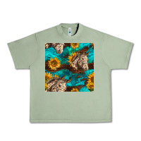Oil Green appaloosa horses and sunflowers seamless pattern Urban Heavy Tee - BundleAndBundleShop