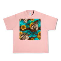 Salmon appaloosa horses and sunflowers seamless pattern Urban Heavy Tee - BundleAndBundleShop