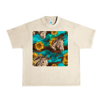 Sandshell appaloosa horses and sunflowers seamless pattern Urban Heavy Tee - BundleAndBundleShop