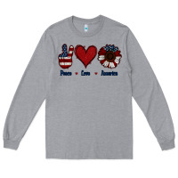 Heather Grey Peace Love America Long Sleeve Tee - Jasminsmagicworld