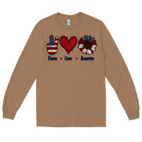 Toasted Coconut Peace Love America Long Sleeve Tee - Jasminsmagicworld
