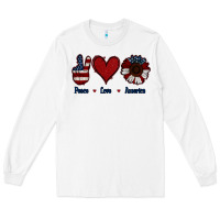 White Peace Love America Long Sleeve Tee - Jasminsmagicworld