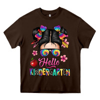 Chocolate Brown hello kindergarten Heavy Core Tee - texasbilliewilder