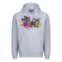 Heather Grey mardi gras mama Premium Hoodie - texasbilliewilder