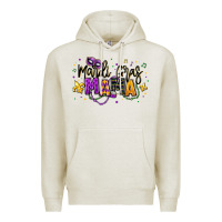 Oatmeal Heather mardi gras mama Premium Hoodie - texasbilliewilder