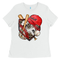 White baseball home plate Ladies Tee - Zillion Design Studio