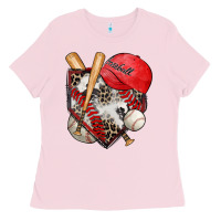 Bubblegum Pink baseball home plate Ladies Tee - Zillion Design Studio