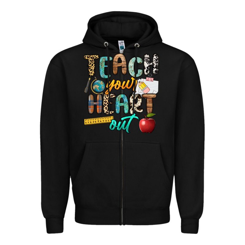 Teach Your Heart Out Zipper Hoodie by NancyCooperArtShop | Teevron