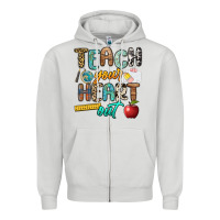 Dove Grey teach your heart out Zipper Hoodie - NancyCooperArtShop