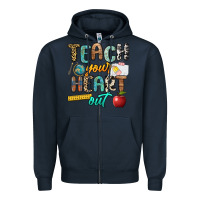 Navy teach your heart out Zipper Hoodie - NancyCooperArtShop