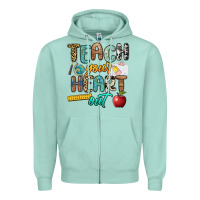 Seafoam teach your heart out Zipper Hoodie - NancyCooperArtShop