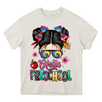 Cream hello preschool kid Heavy Core Tee - texasbilliewilder
