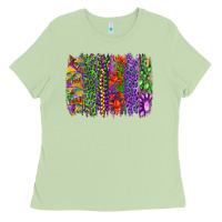 Matcha Mardi gras brush strokes king cake and craw fish Ladies Tee - RanaPortraitStore
