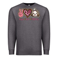 Charcoal Heather Peace Love Shih Tzu Premium Sweatshirt - Bettercallsaul
