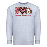 Heather Grey Peace Love Shih Tzu Premium Sweatshirt - Bettercallsaul