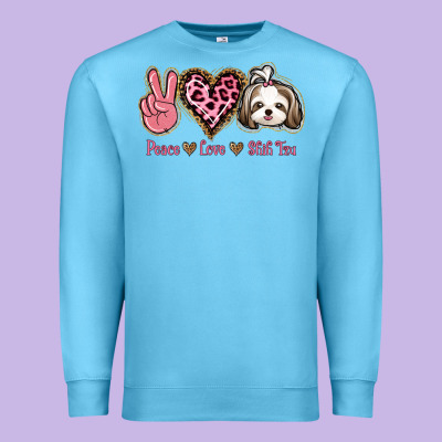 Peace Love Shih Tzu Premium Sweatshirt Designed By Bettercallsaul