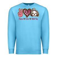 Ocean Blue Peace Love Shih Tzu Premium Sweatshirt - Bettercallsaul