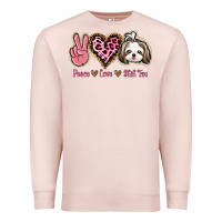 Pale Pink Peace Love Shih Tzu Premium Sweatshirt - Bettercallsaul