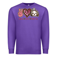 Purple Peace Love Shih Tzu Premium Sweatshirt - Bettercallsaul