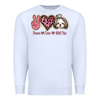 White Peace Love Shih Tzu Premium Sweatshirt - Bettercallsaul