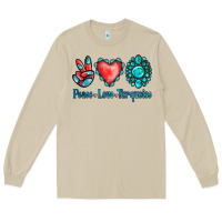 Mushroom Peace Love Turquoise Long Sleeve Tee - Jasminsmagicworld
