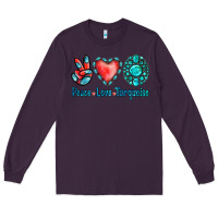 Plum Peace Love Turquoise Long Sleeve Tee - Jasminsmagicworld