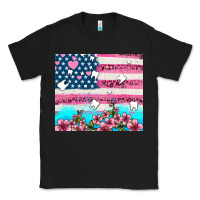 Black american flag and teeth with flowers Classic Tee - AdoDesignShop