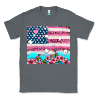 Charcoal Heather american flag and teeth with flowers Classic Tee - AdoDesignShop