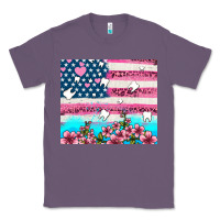 Lavender american flag and teeth with flowers Classic Tee - AdoDesignShop