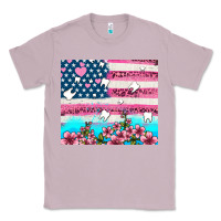 Lilac american flag and teeth with flowers Classic Tee - AdoDesignShop