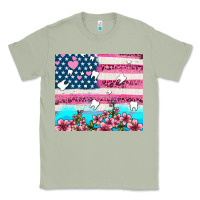 Matcha american flag and teeth with flowers Classic Tee - AdoDesignShop
