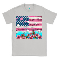 Moon Dust american flag and teeth with flowers Classic Tee - AdoDesignShop