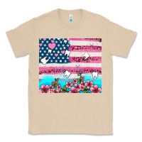 Mushroom american flag and teeth with flowers Classic Tee - AdoDesignShop