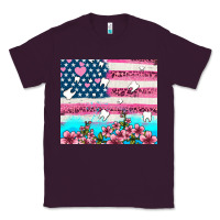 Plum american flag and teeth with flowers Classic Tee - AdoDesignShop