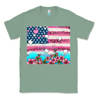 Sage american flag and teeth with flowers Classic Tee - AdoDesignShop