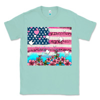 Seafoam american flag and teeth with flowers Classic Tee - AdoDesignShop