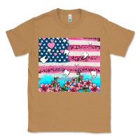 Toasted Coconut american flag and teeth with flowers Classic Tee - AdoDesignShop